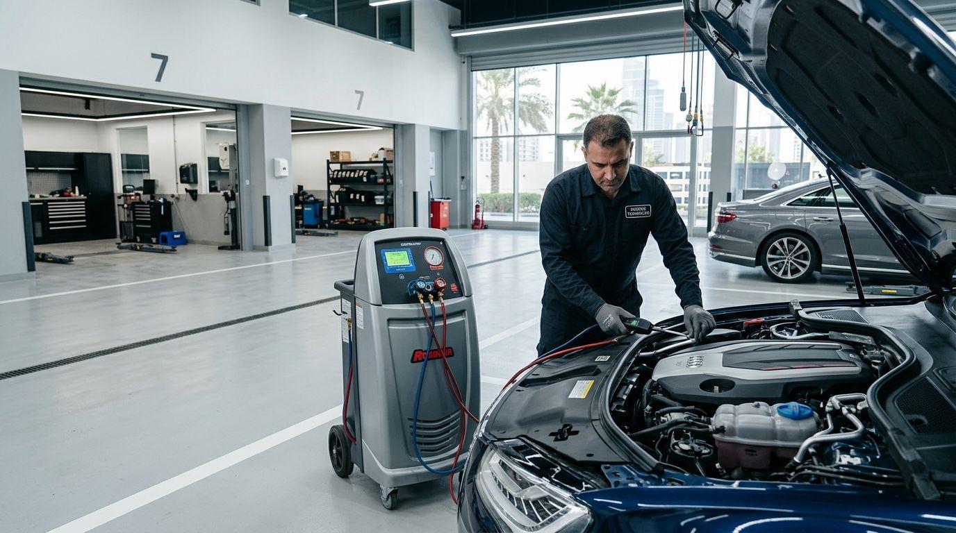 Professional Car AC Leak Detection & Diagnosis in Dubai — GT Auto Centre Dubai