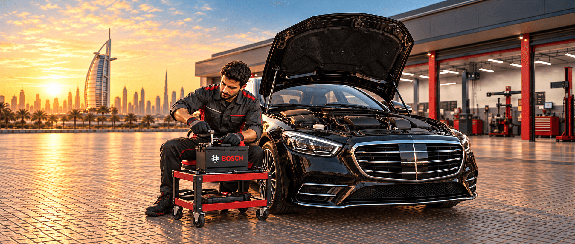 Battery Testing & Replacement in Dubai — GT Auto Centre Dubai