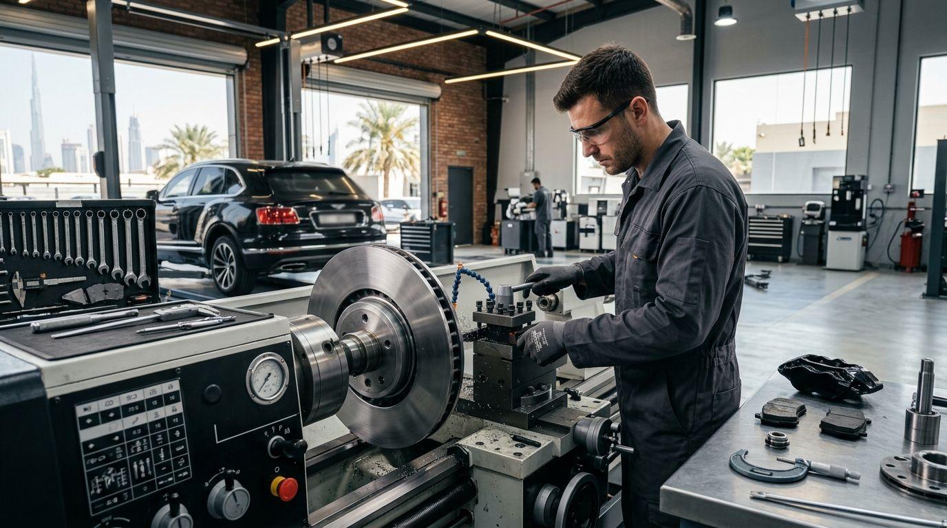 Professional Brake Disc Skimming in Dubai — GT Auto Centre Dubai